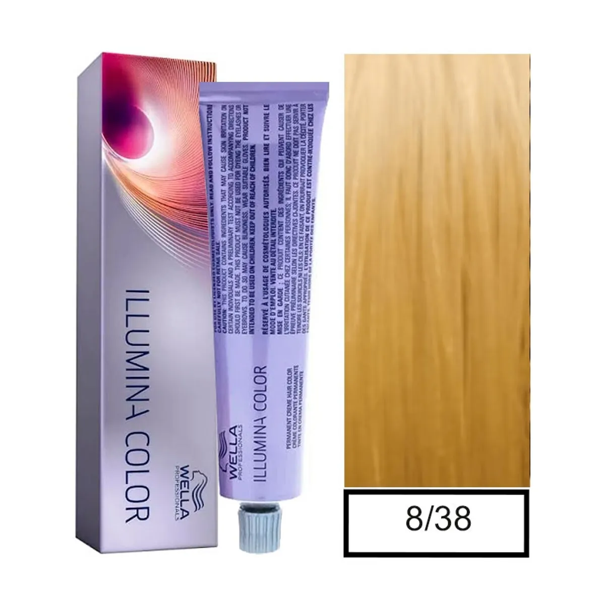 WELLA - Tintura Permanente Wella 8/38  Illumina Color 60Ml  Mas oxidante