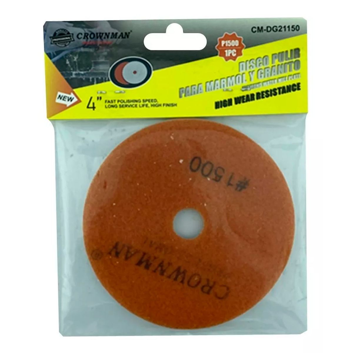 GENERICO - Disco Lija Para Pulir Marmol Granito 4 Pulgadas Crownman grano 1500