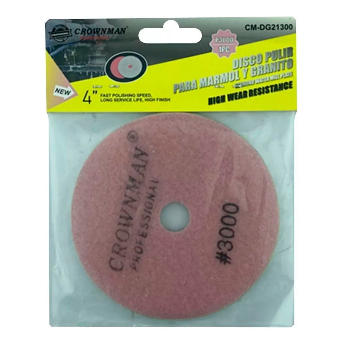 GENERICO - Disco Lija Para Pulir Marmol Granito 4 Pulgadas Crownman grano 3000