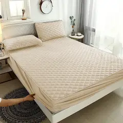 GENERICO - Cubrecolchon Impermeable Beige 1.5 Plaza + Funda Para Almohada