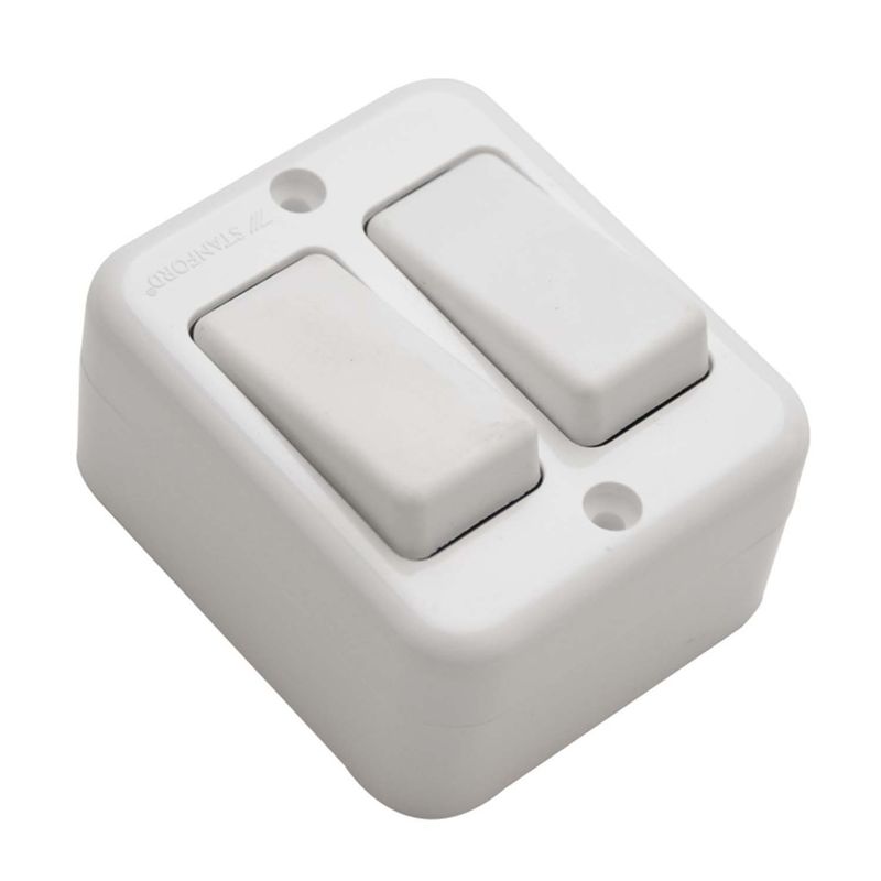 STANFORD - Casquete Interruptor Sobrepuesto Doble 9-15 10A 250V
