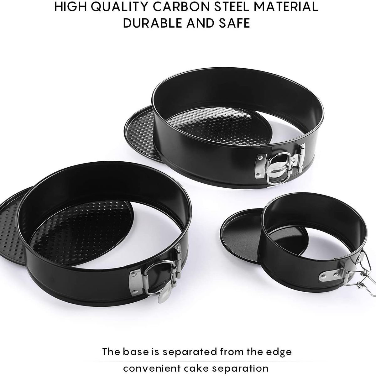 GENERICO - 3 Moldes Redondos Repostería Queques Tortas Antiadherente