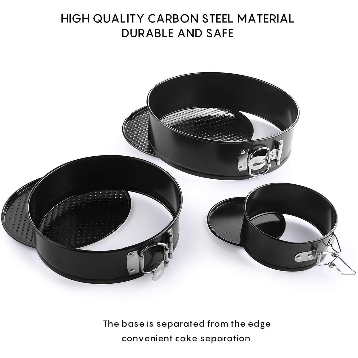 GENERICO - 3 Moldes Redondos Repostería Queques Tortas Antiadherente