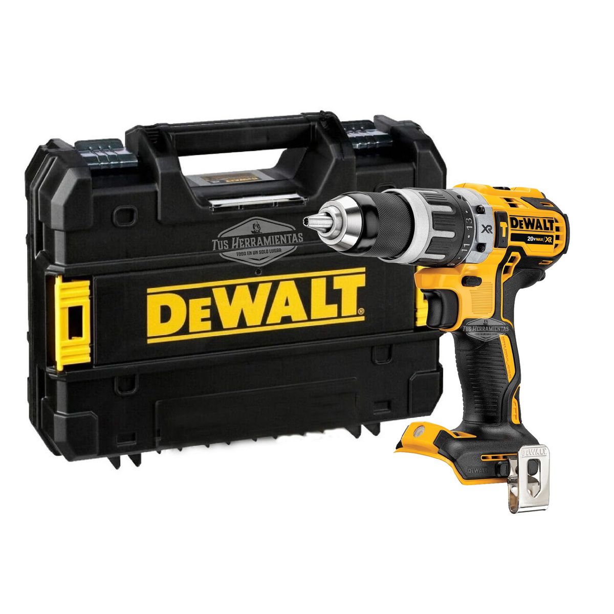 DEWALT - Taladro Percutor Xr 20v Sin Baterias Dewalt Dcd796B + Maleta