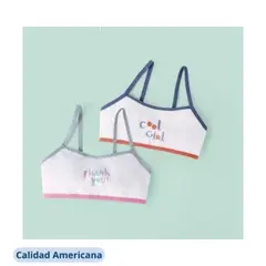JUMP KIDS - Pack de 2 Sostenes Juvenil Algodón Spandex Clasico Tri