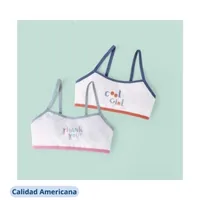 Pack de 2 Sostenes Juvenil Algodón Spandex Clasico Tri