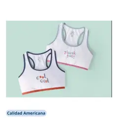JUMP KIDS - Pack de 2 Sostenes Juvenil Algodón Spandex Sport Tri