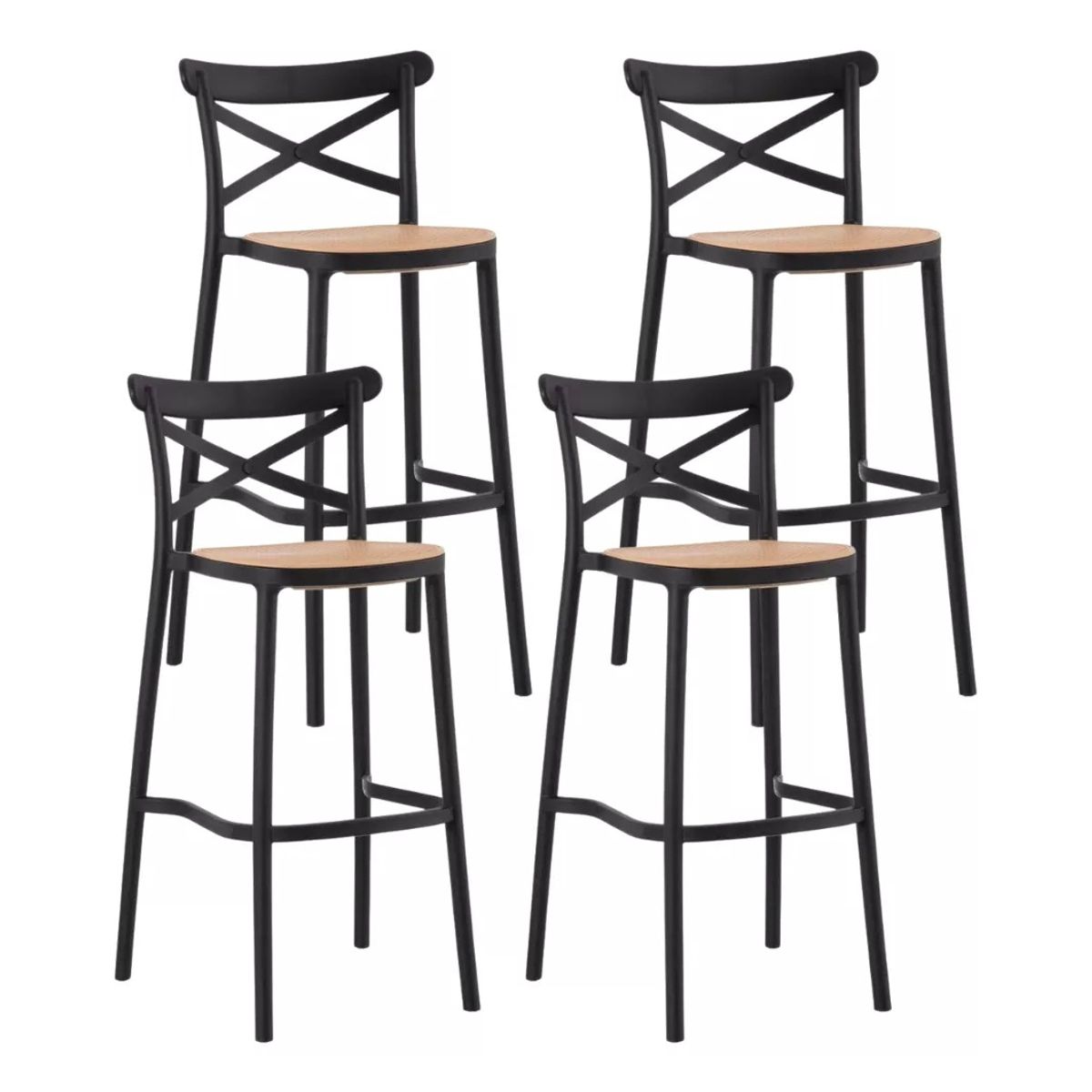 CORI CORI - Pack 4 Taburete Danubio Negro 65cm