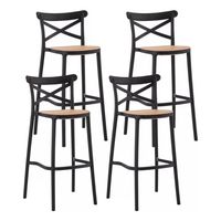 Pack 4 Taburete Danubio Negro 65cm