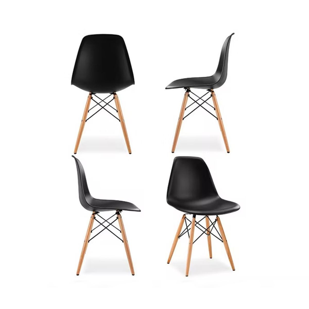 CORI CORI - Pack 4 Sillas Eames Negro