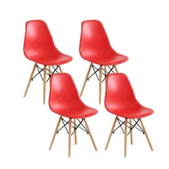 CORI CORI - Pack 4 Sillas Eames Rojo