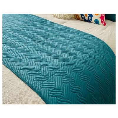 Imagen 2 del producto Set Piecera Plush 210x70 y 2 Fundas Turquesa 45x45 King o 2Pzas.