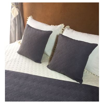 Imagen 2 del producto Set Piecera Plush 210x70 + 2 Fundas 45x45 King o 2Pzas. Gris
