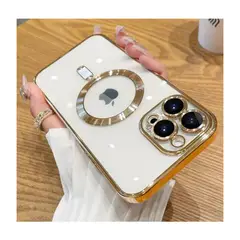 GENERICO - Funda Transparente de lujo con magfase Para Iphone 14 Pro Max Dorado