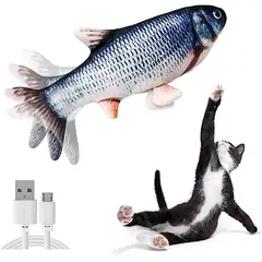 GENERICO - Pez De Peluche Con Movimiento Para Gatos pez plateado