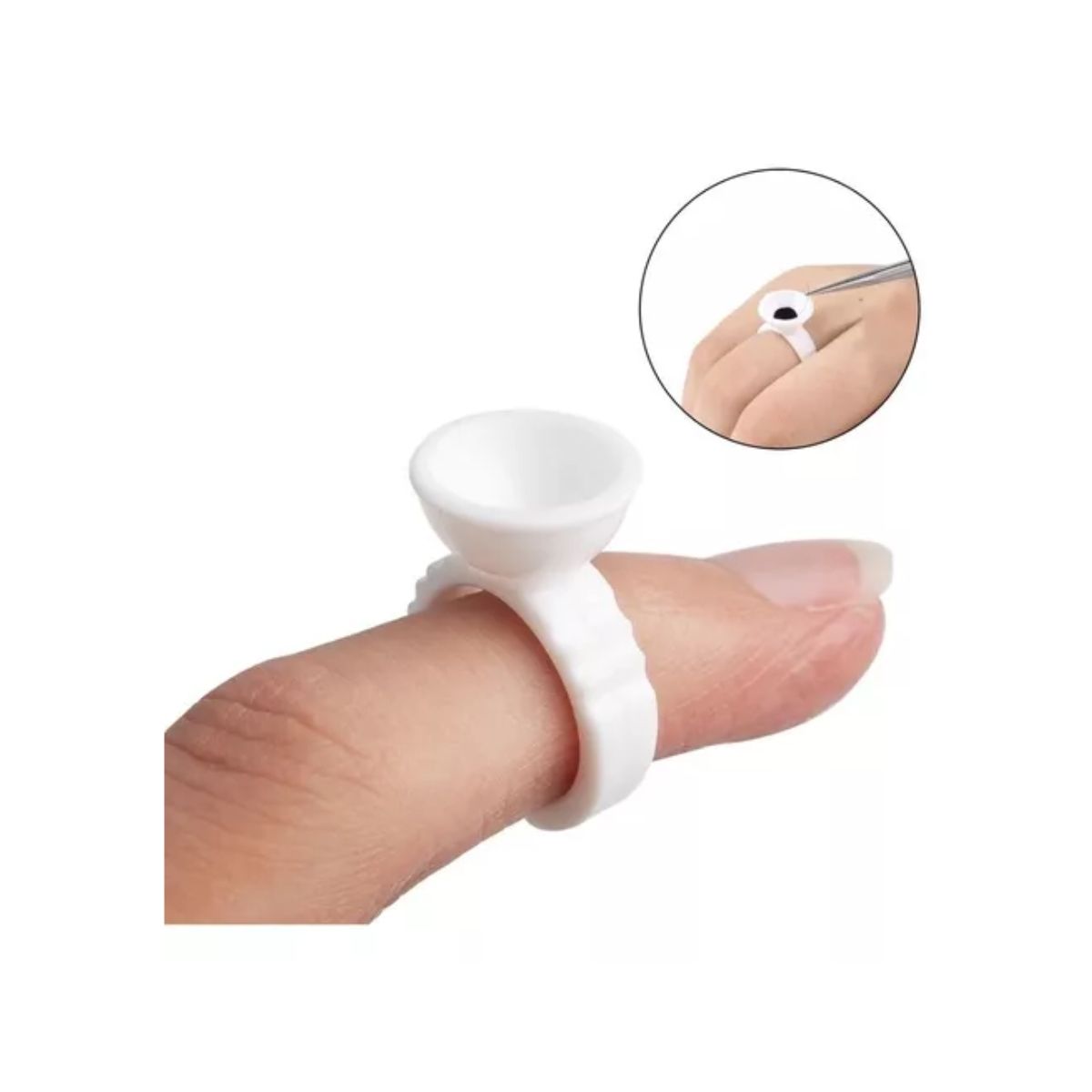 GENERICO - Anillo Mezclador Para Pestañas Manicure 100pcs Gaman Store