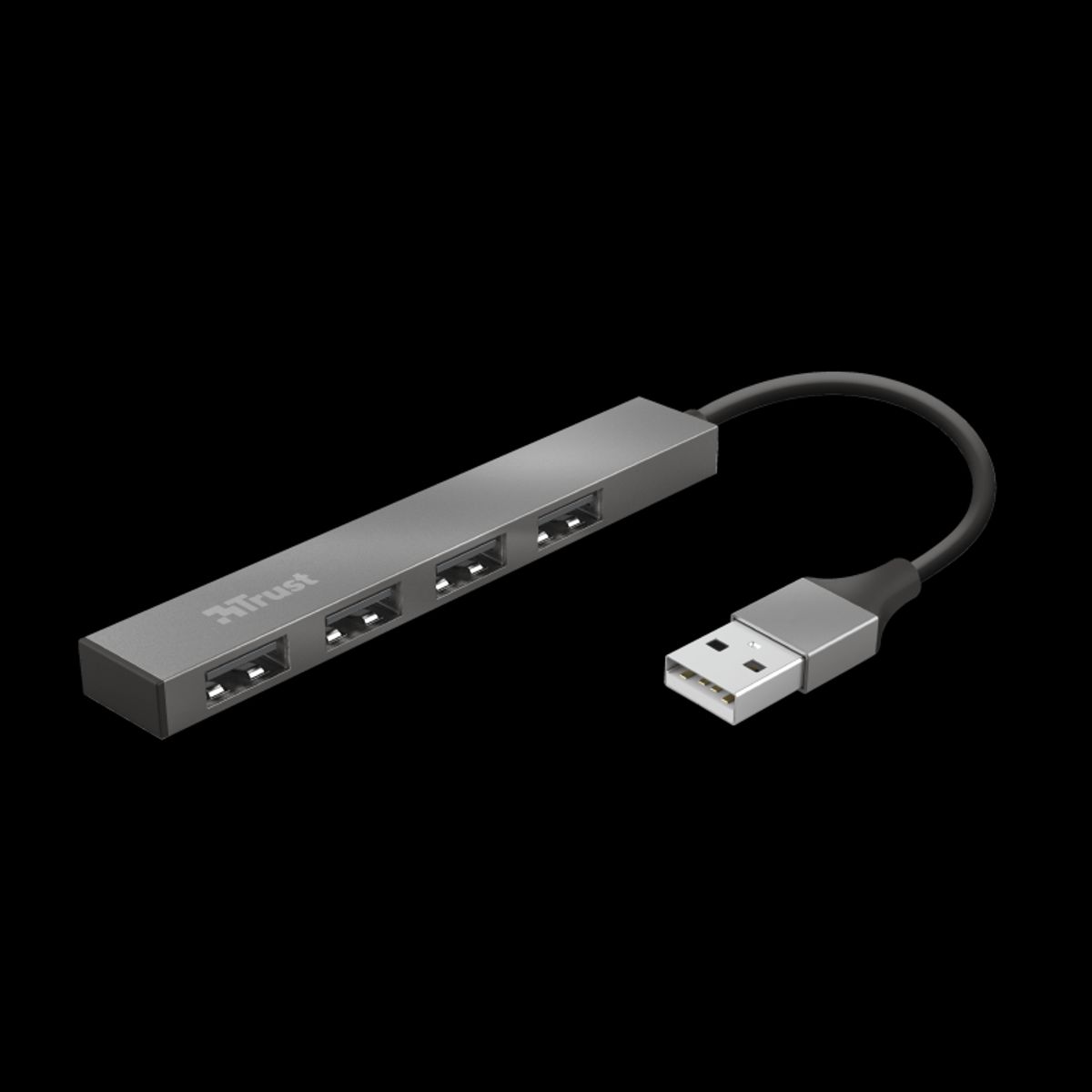TRUST - Hub Usb Trust Halyx 4 Puertos Usb 2.0 Flat Aluminium High Speed