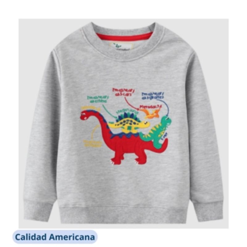 JUMP KIDS - Poleron Jump Kids Bebe Niño Dinosaurio Rojo