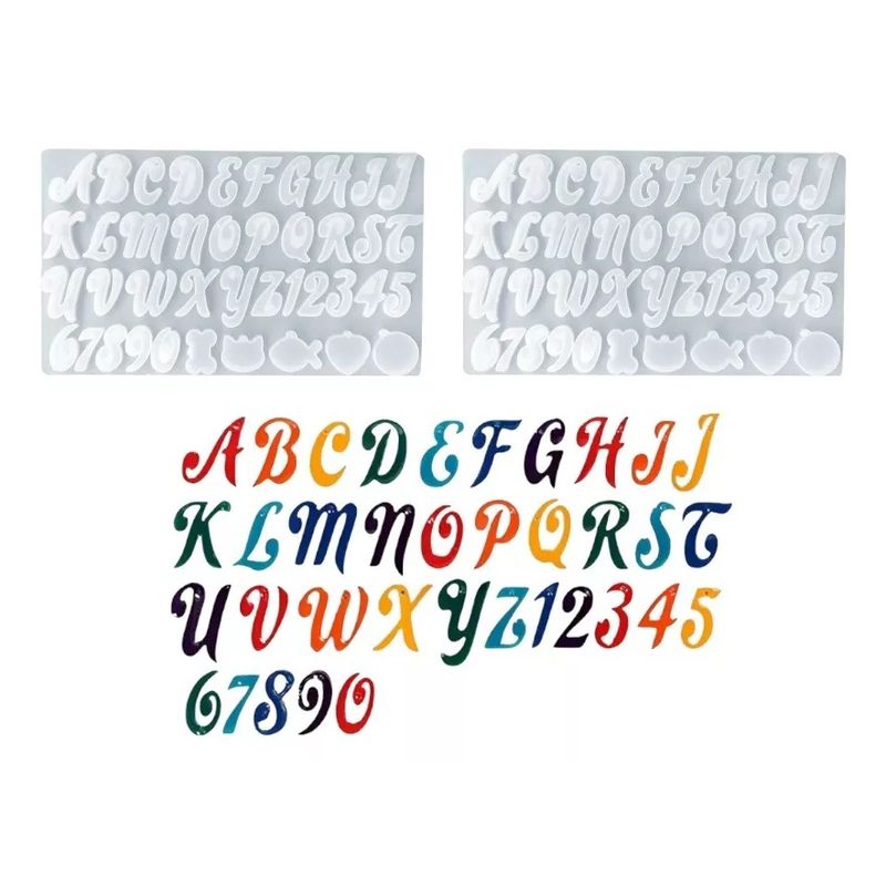 GENERICO - X2 Molde Silicona Moldes Resina Letra Molde De Silicona 41