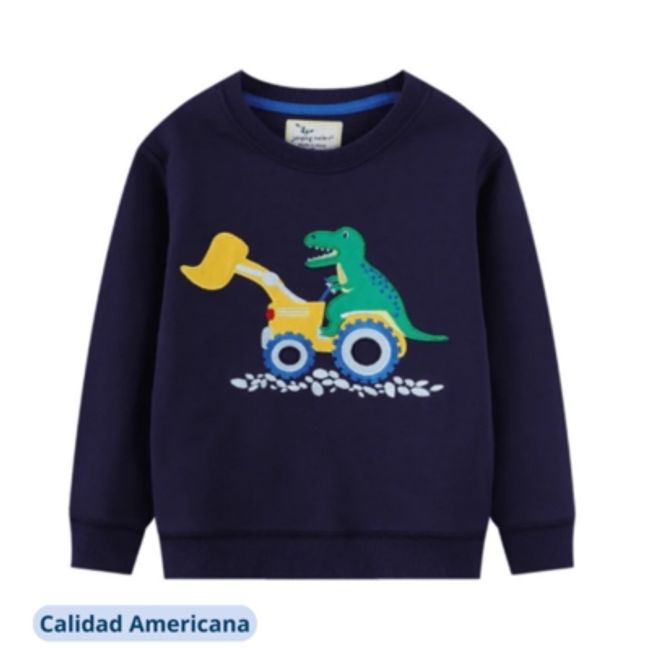 JUMP KIDS - Poleron Jump Kids Bebe Niño Dinosaurio Verde