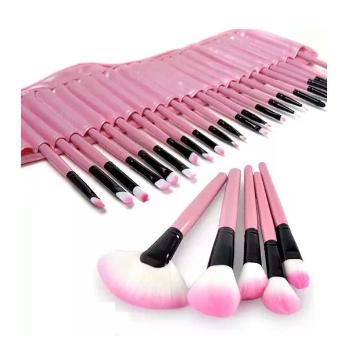 GENERICO - Set 32 Brochas De Maquillaje Rosa Profesional