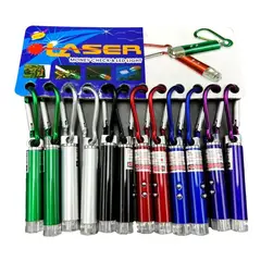 U BUY - Pack 12 Láser Puntero Llavero 3 En 1 (láser, Led Y Uv)8816-1