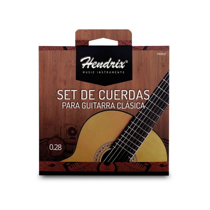 HENDRIX - Cuerda De Guitarra Clasica Hendrix Nylon Cristal 0.28 Hx0037 - Negro.