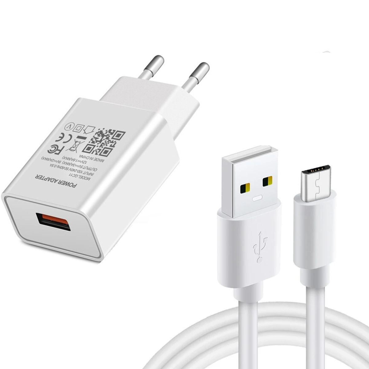 TECMASTER - Cargador Micro USB Quick Charge 3.0 18W 3A SEC + Cable U206Q