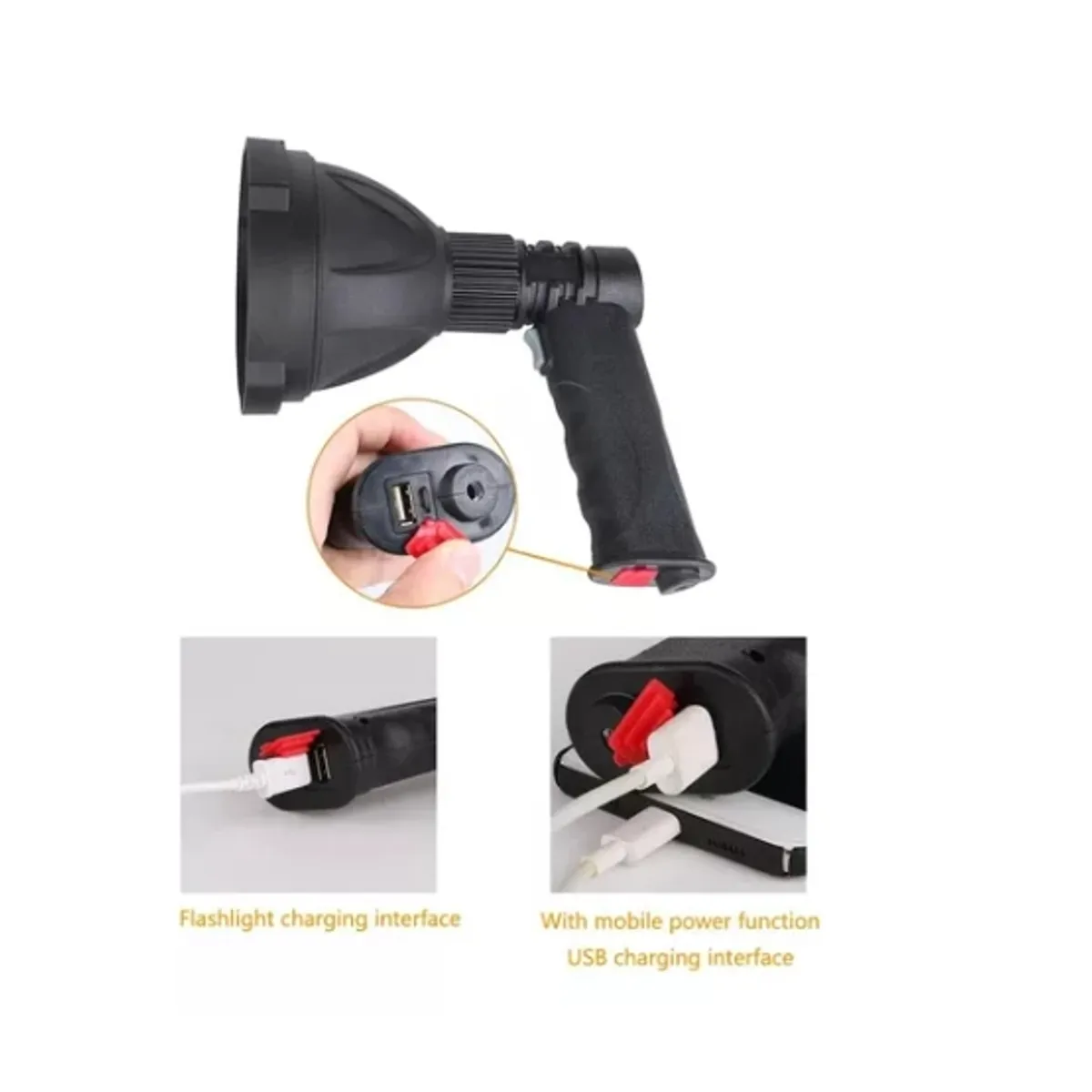 ESHOPANGIE - Linterna Super Brillante 1200lm Recargable Caza Camping 536