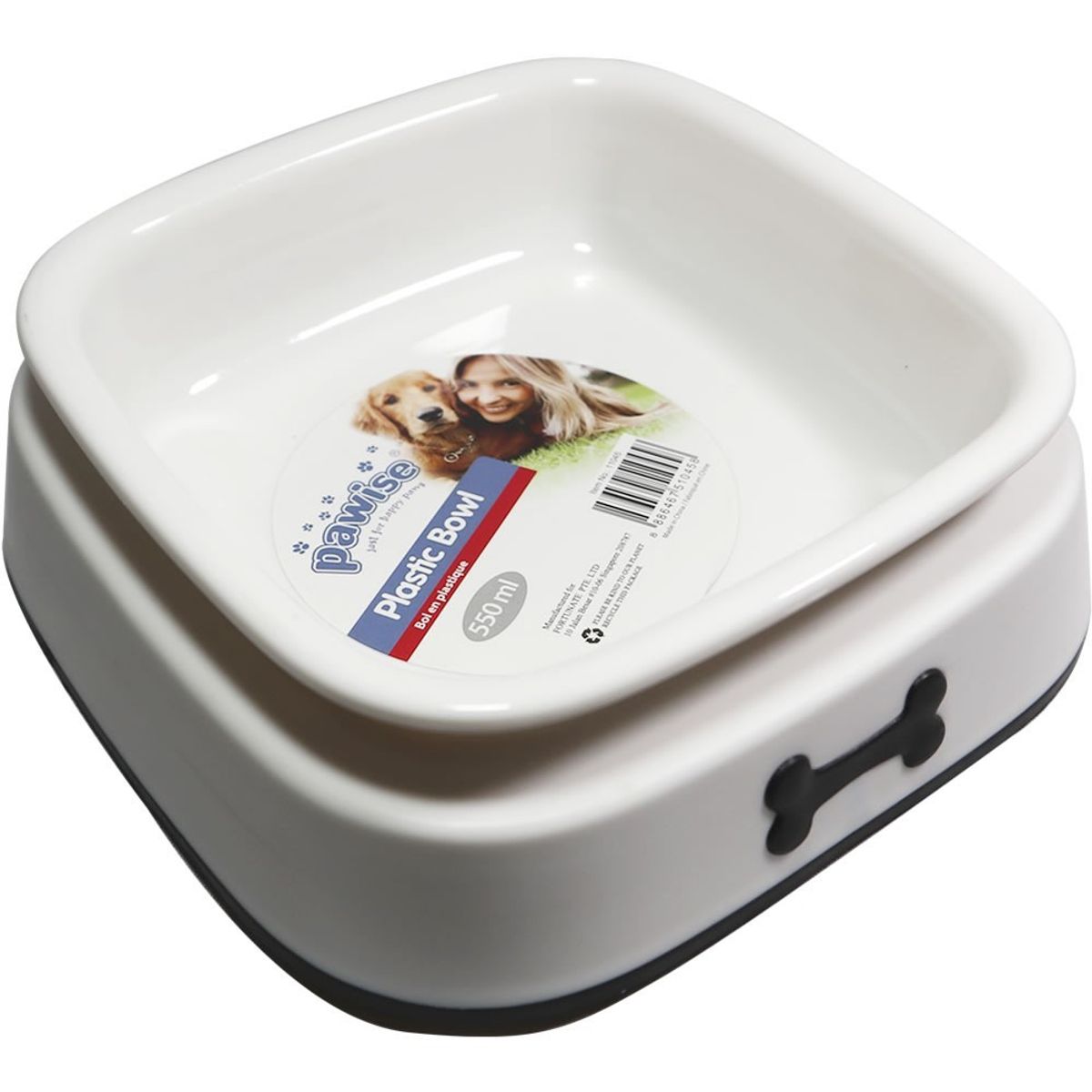 PAWISE - Plato Pawise Comedero Huesito 550 Ml Perro