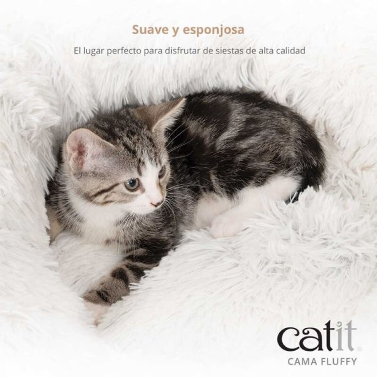 CATIT - Cama Gato Catit Fluffy Blanca - Super Mullida