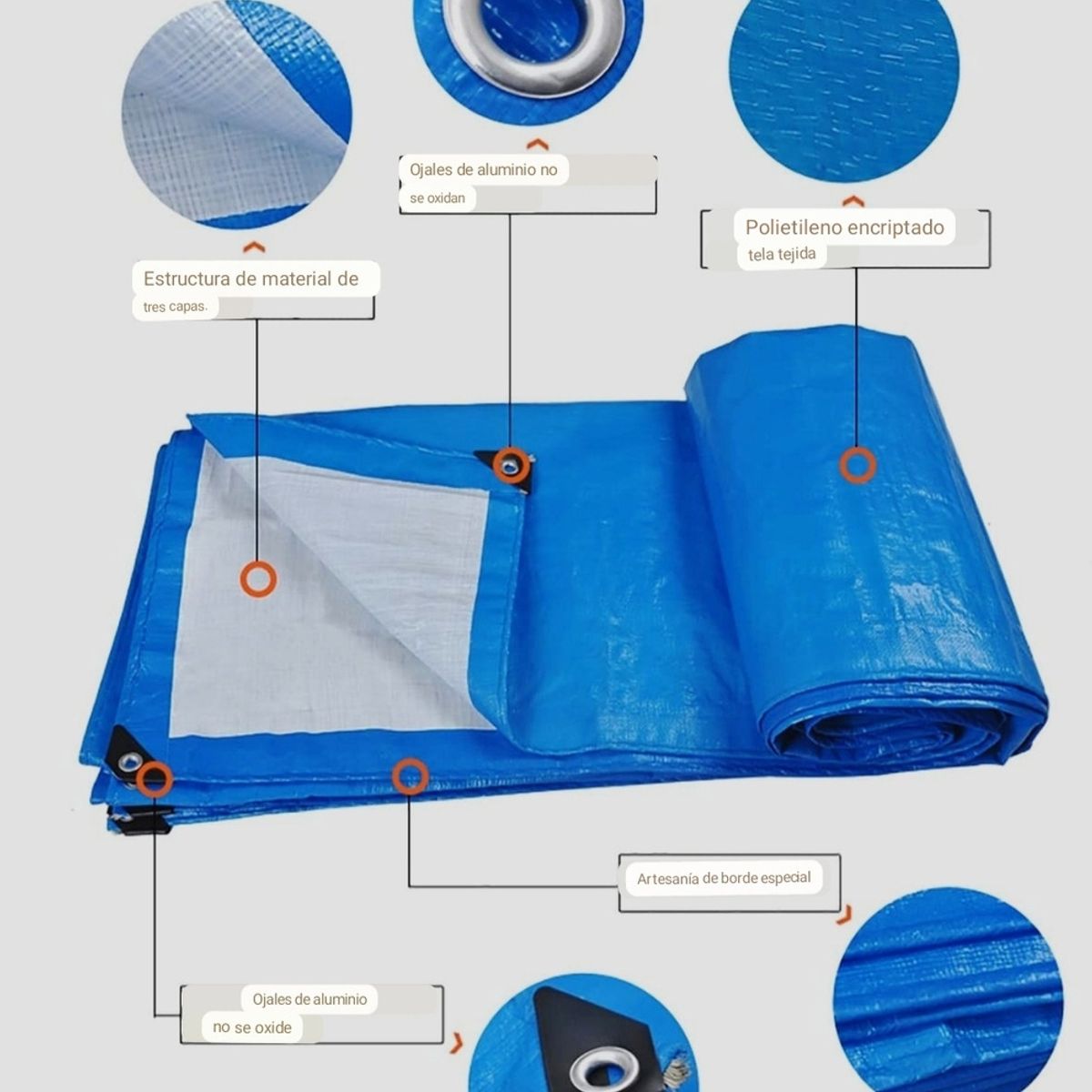 GENERICO - Lona Multiuso Impermeable Doble Cara 6x8m Cobertor Auto 100g