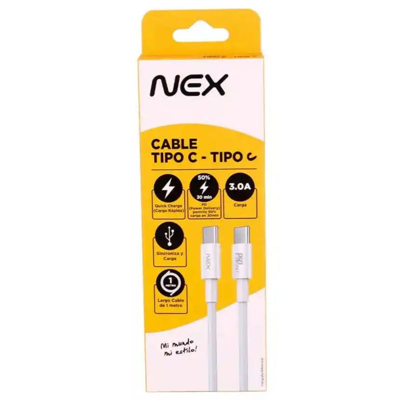 GENERICO - Cable Tipo C - Tipo C 1m Nex Cable Tipo C - Tipo C 1m Nex