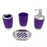 Set Accesorios De Baño 4pzs Porta cepillos Jabonera Morado