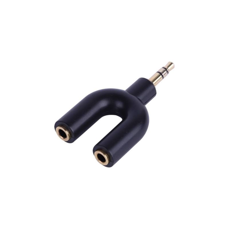 DBLUE - Adaptador Jack 3.5mm con 2 salidas Estéreo de 3.5mm DBG186 - Negro