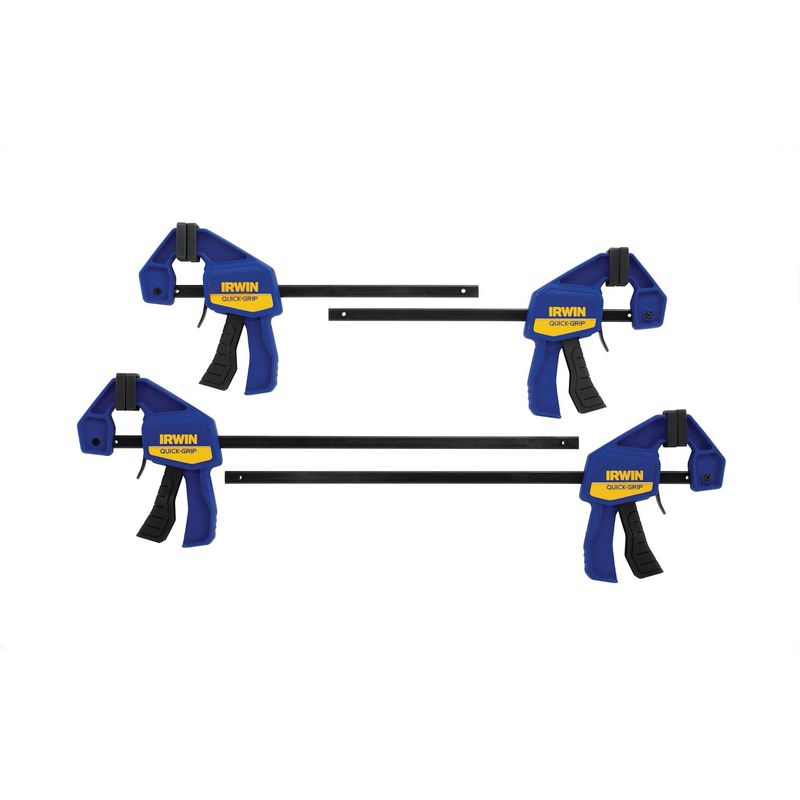 GENERICO - Set Pack 4 Prensas Rápidas Irwin De 6 Y 12 Pulg 63 Kg Q Grip