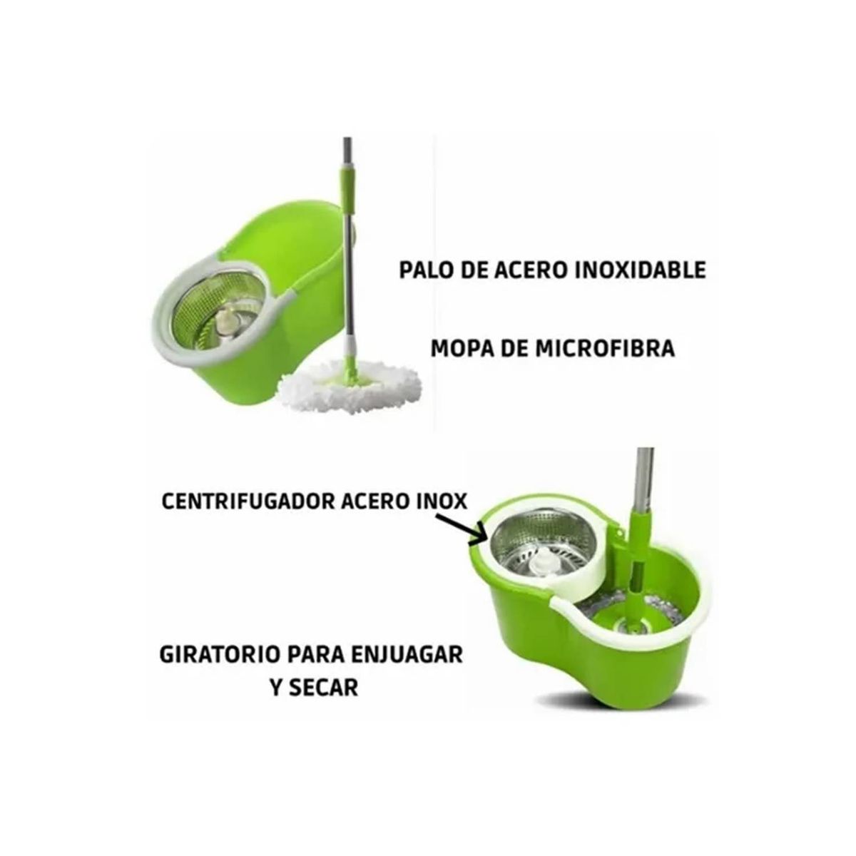 GENERICO - Trapeador Giratorio Mopa 360 Con balde