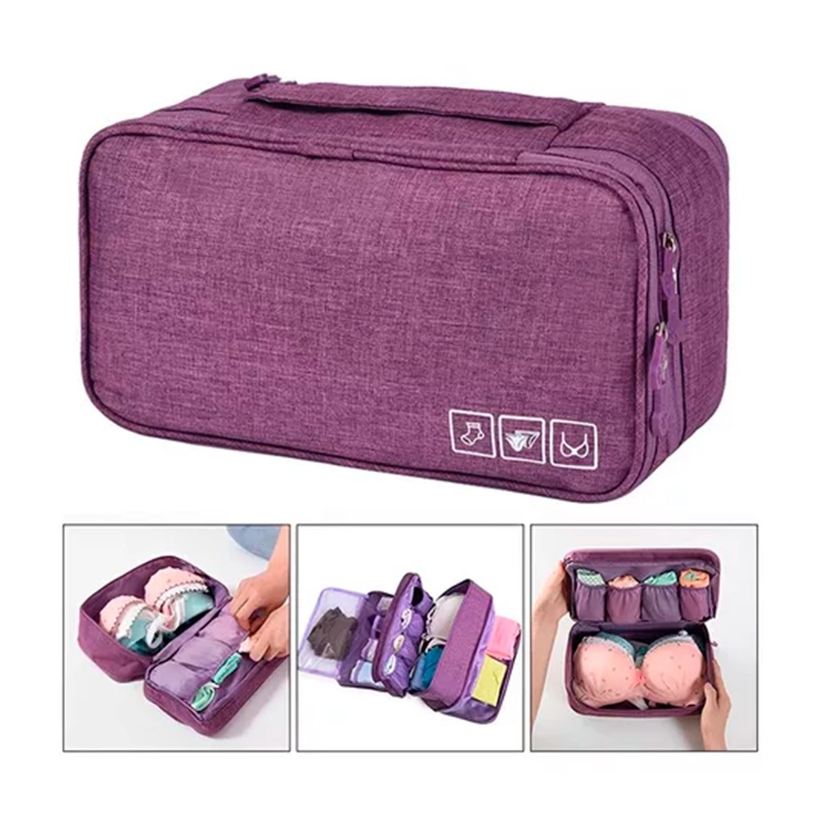 GENERICO - Set Bolsa Organizador Separadora Plegable Morado