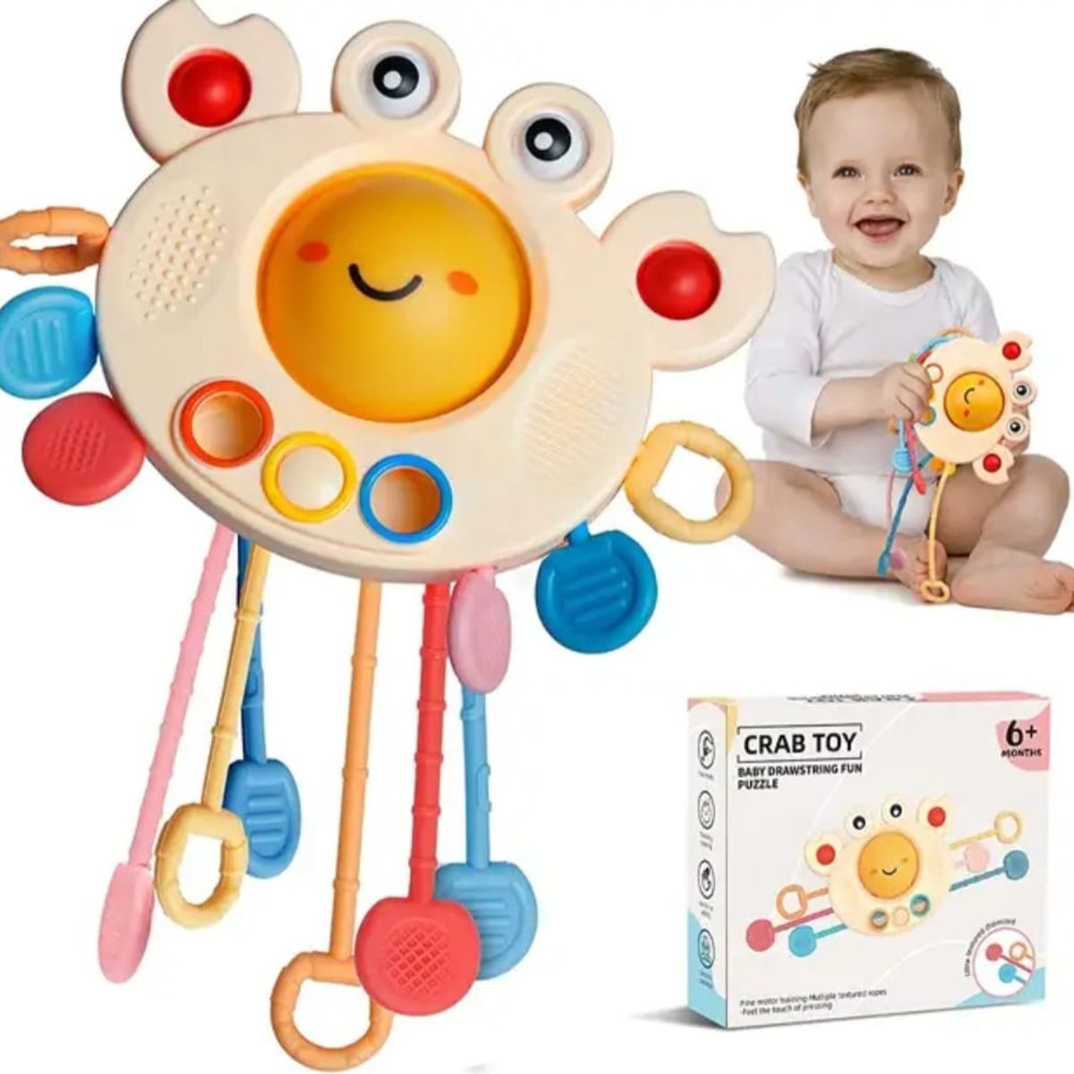 GENERICO - Juego Sensorial  Montessori textura Silicona modelo CANGREJO