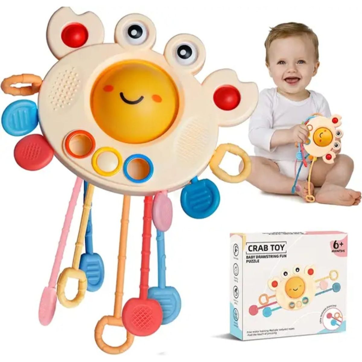 GENERICO - Juego Sensorial  Montessori textura Silicona modelo CANGREJO