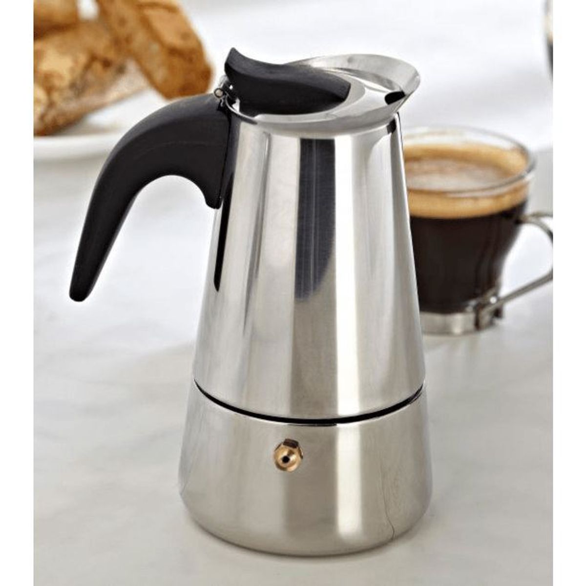 GENERICO - Cafetera Italiana de Acero Inoxidable 9 Tazas