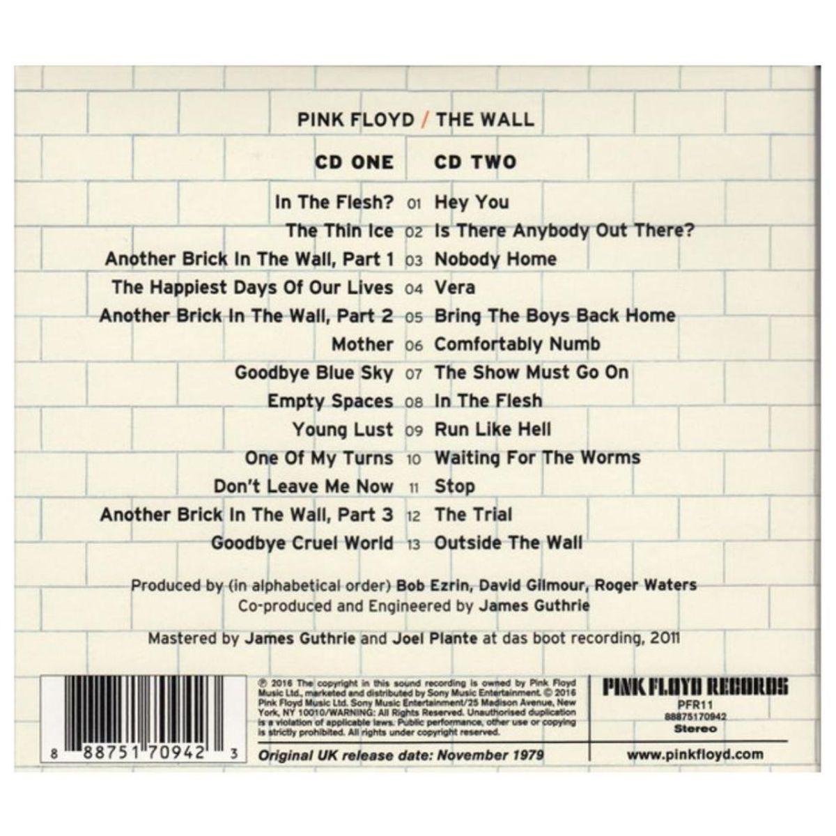 HITWAY MUSIC - PINK FLOYD - THE WALL (2CD) - CD HITWAY MUSIC
