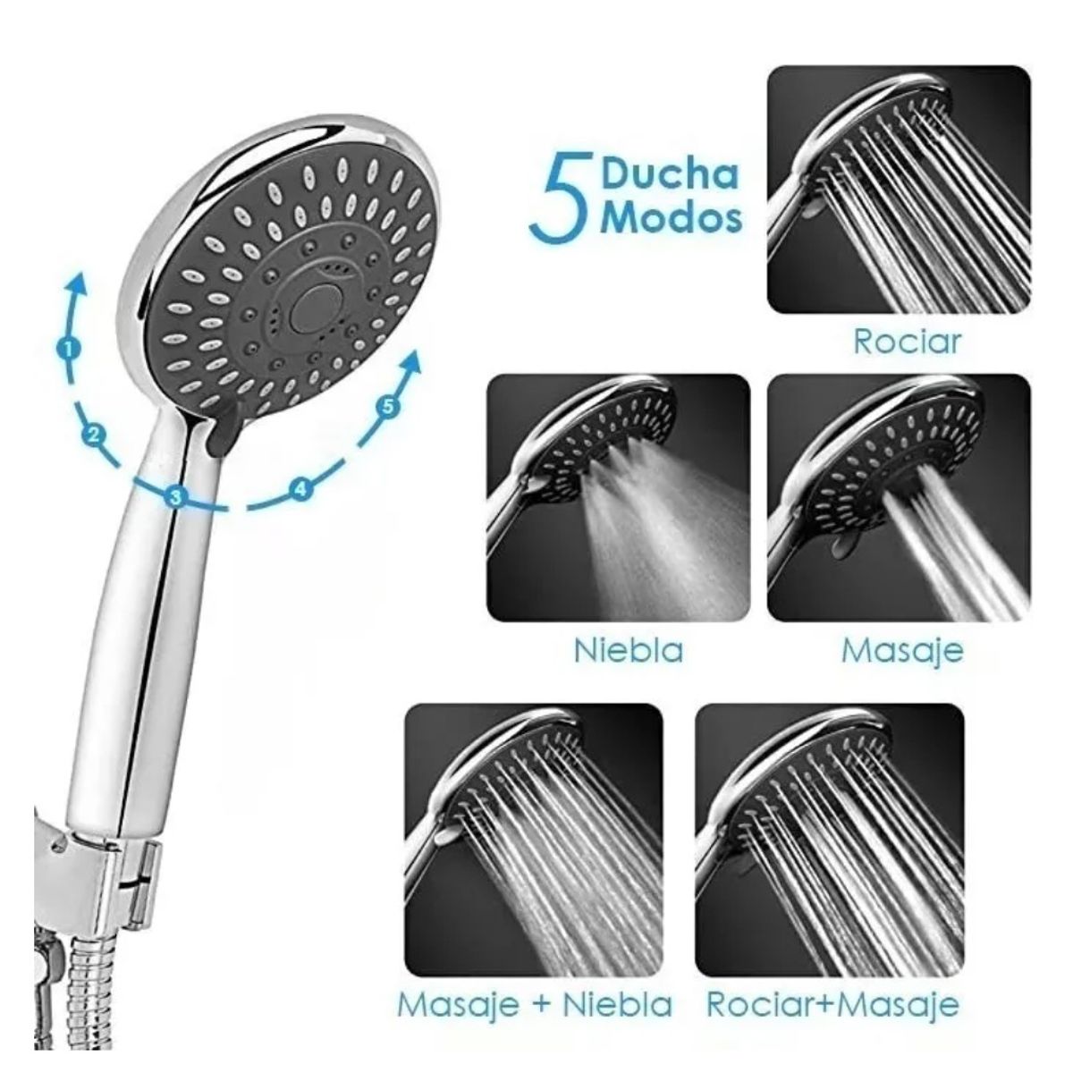 GENERICO - Cabezal De Regadera Ducha Regulable Alta Presión
