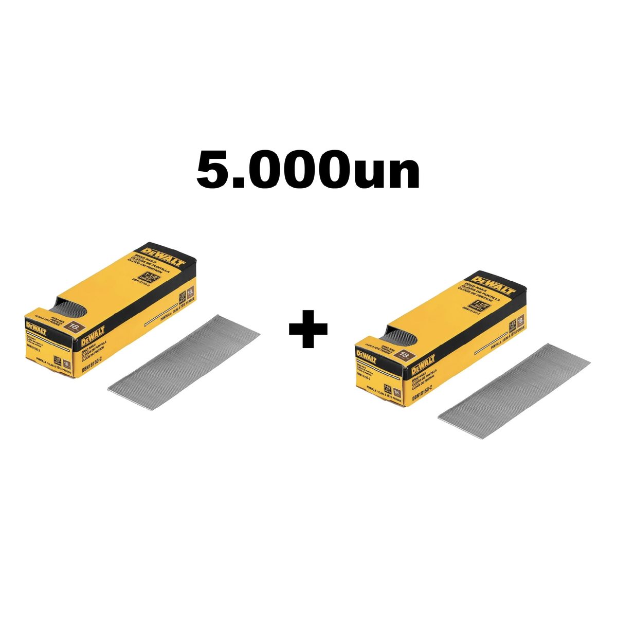 DEWALT - 2 Cajas De 2500 Clavos Puntilla 18ga 1-1/2 Dewalt Dbn18150-2