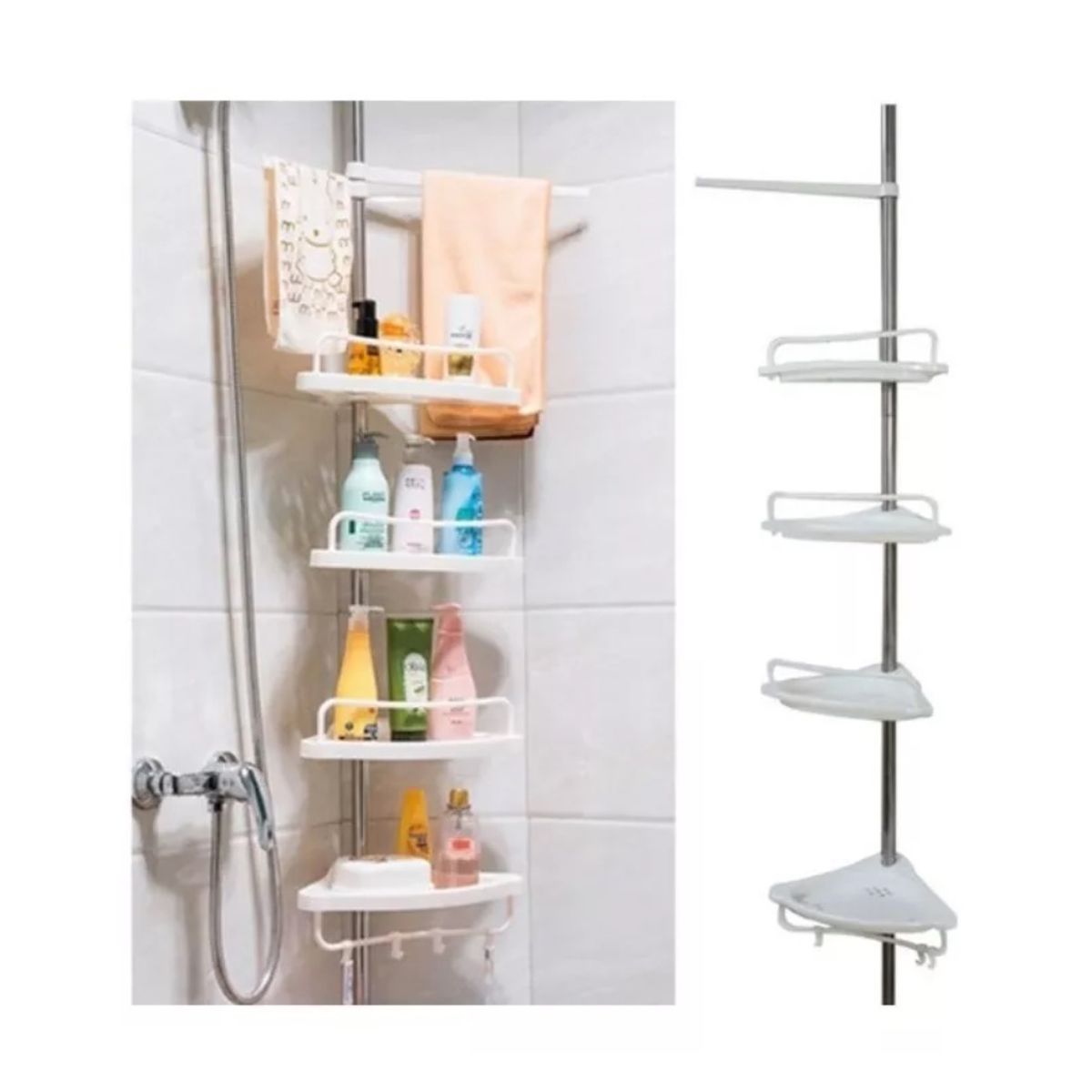 GENERICO - Esquinero De Ducha Multi-uso 4 Repisas Ajustable Organizador