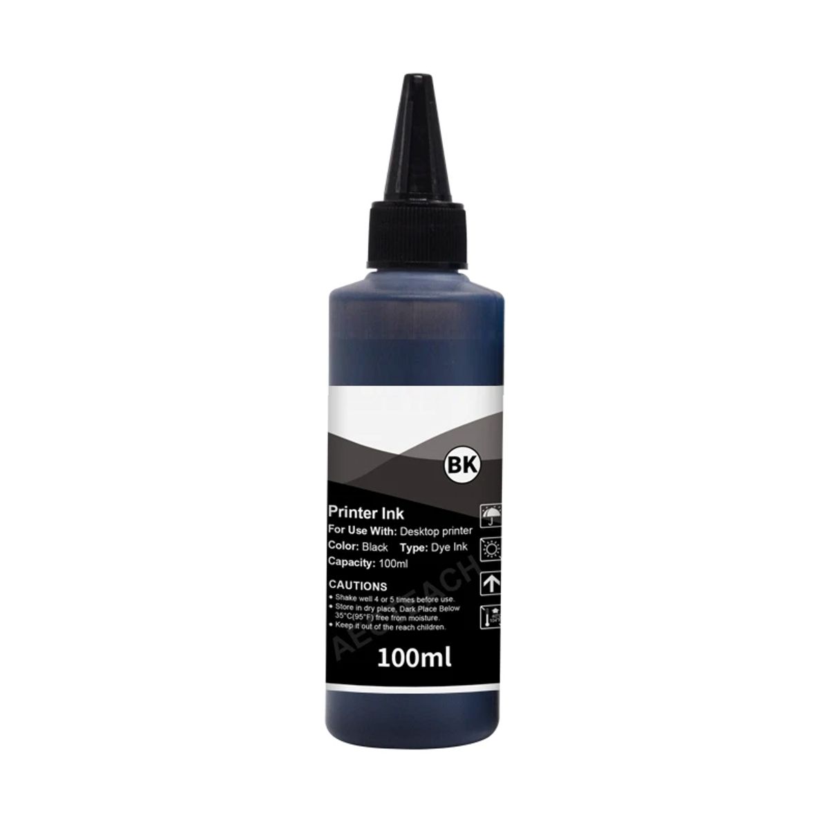 OEM - Tinta para Recargar Impresoras 100ML Black Premium Quality - Negro
