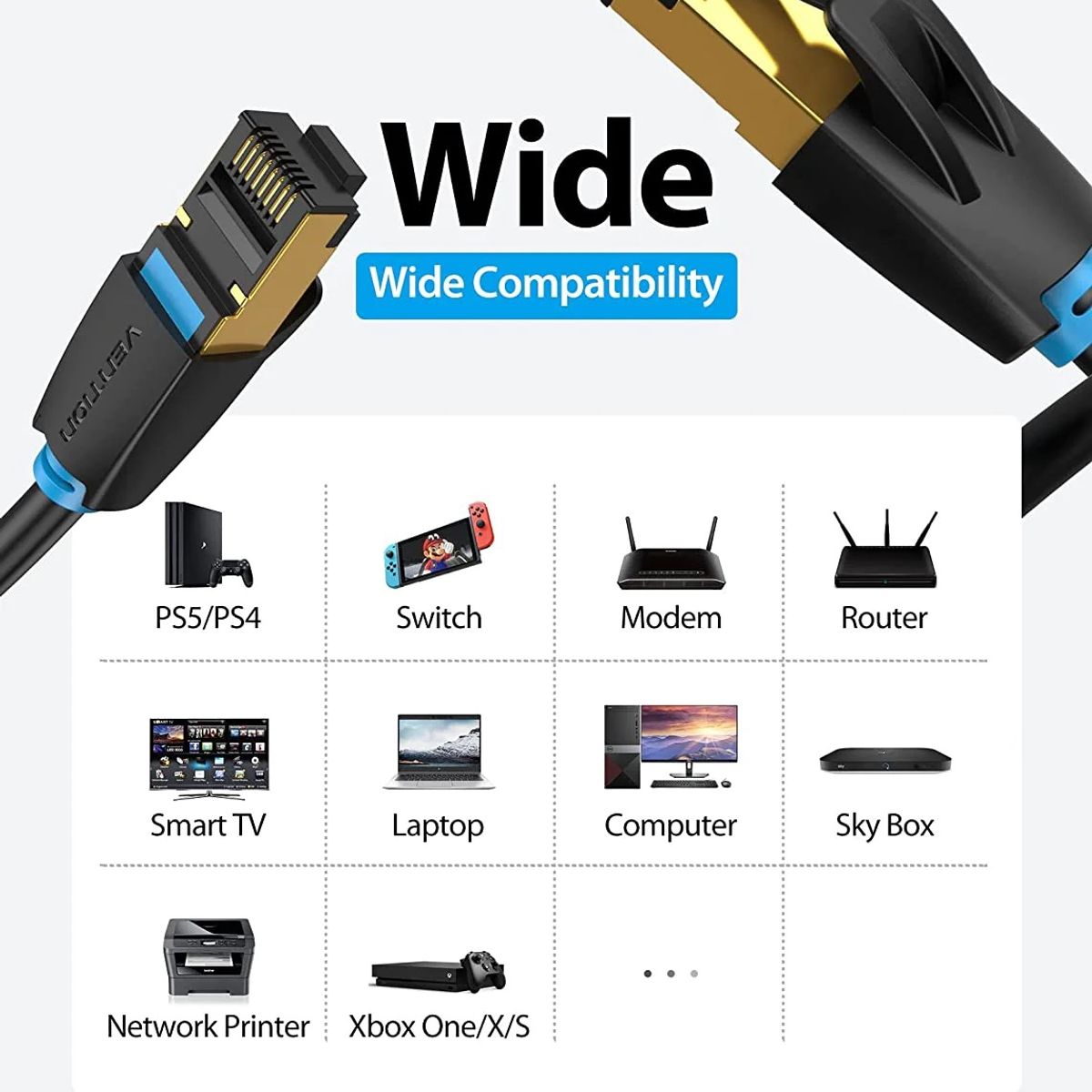 VENTION - CABLE RED 1.5 M VENTION LAN ETHERNET CAT8 40GBPS 2000MHZ RJ45