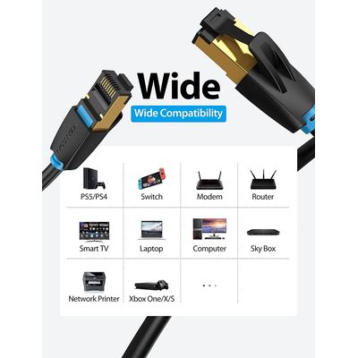 Imagen 2 del producto CABLE RED 1.5 M LAN ETHERNET CAT8 40GBPS 2000MHZ RJ45