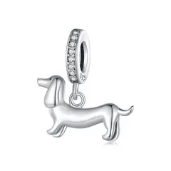 GENERICO - Charm Perro dachshund teckel salchicha para pulsera plata 925