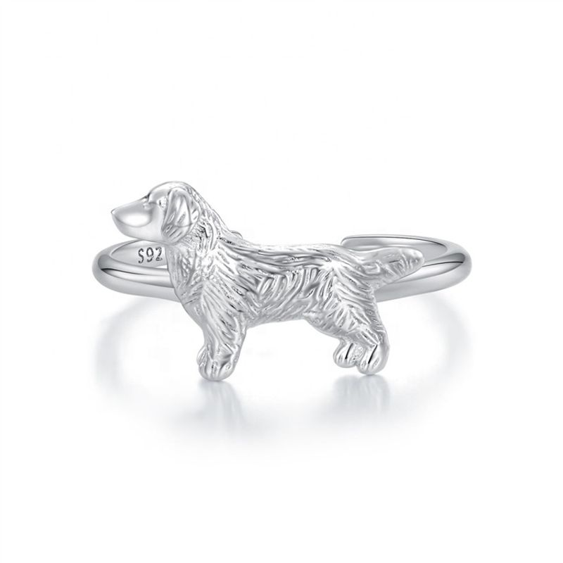 GENERICO - Anillo perro plata 925 ajustable mujer joya